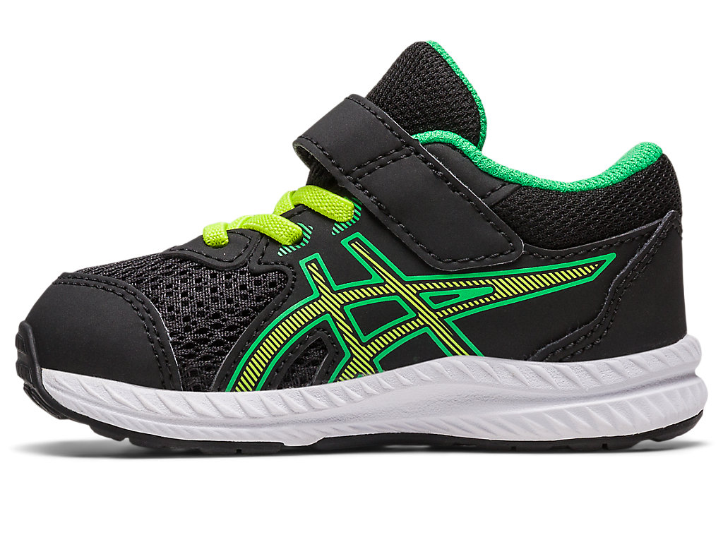 Running Shoes Asics Contend 8 Toddler Size Criança Pretas Luz Verdes | 1305-VDTQZ