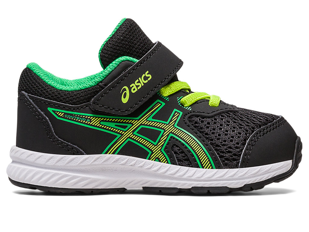 Running Shoes Asics Contend 8 Toddler Size Criança Pretas Luz Verdes | 1305-VDTQZ