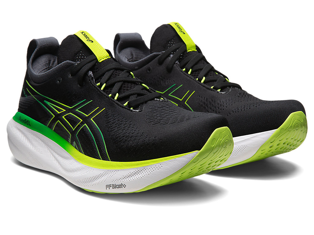 Running Shoes Asics Gel-Nimbus 25 Masculino Pretas Luz Verdes | 9138-IXSEQ