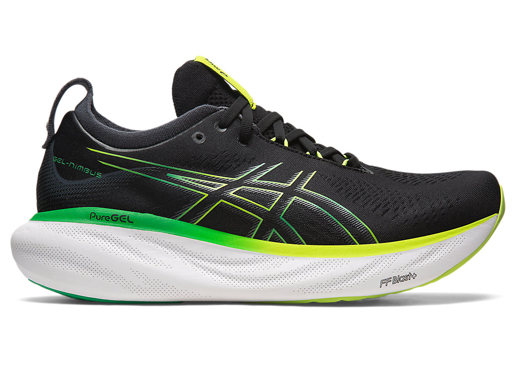 Running Shoes Asics Gel-Nimbus 25 Masculino Pretas Luz Verdes | 9138-IXSEQ