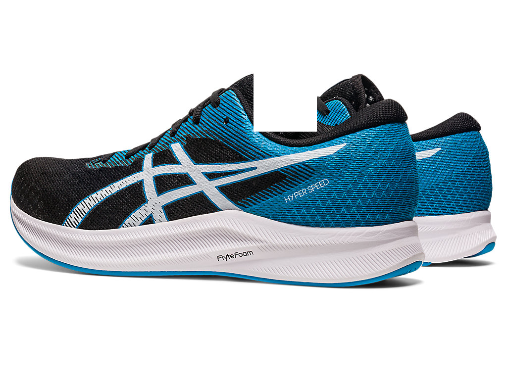 Running Shoes Asics Hyper Speed 2 Masculino Pretas Azuis | 2435-WQFZJ