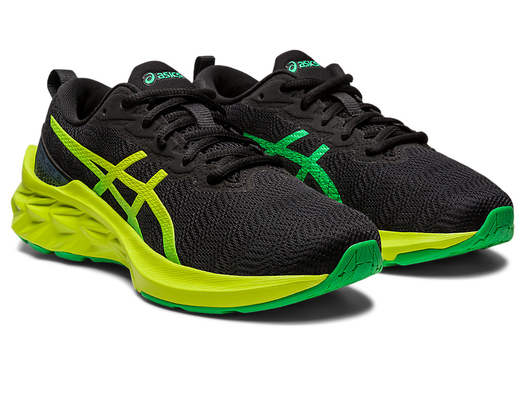 Running Shoes Asics Novablast 2 Grade School Criança Pretas Luz Verdes | 7018-JXVTB