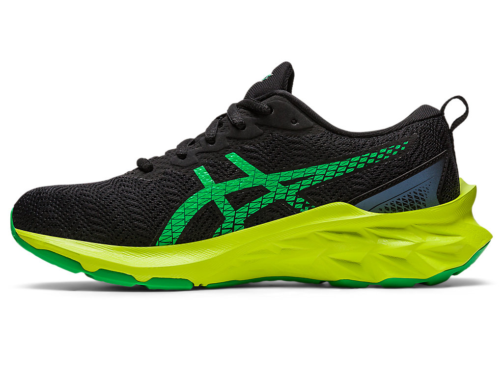 Running Shoes Asics Novablast 2 Grade School Criança Pretas Luz Verdes | 7018-JXVTB