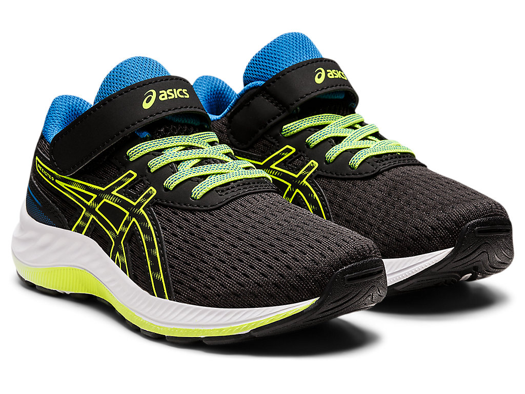 Running Shoes Asics Pre Excite 9 Pre-School Criança Pretas Verdes | 8195-LNCHP