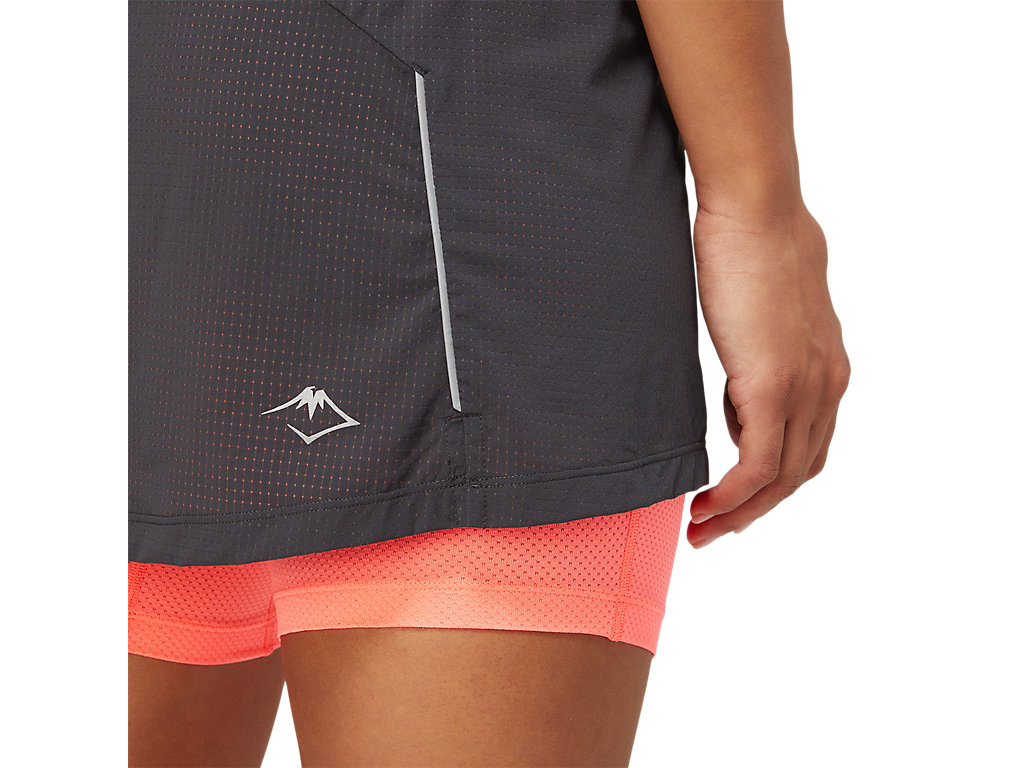 Saias Asics Fujitrail Skort Feminino Cinzentas Escuro Coral | 1640-ZIJRD