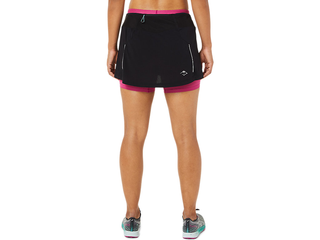 Saias Asics Fujitrail Skort Feminino Pretas Fucsia Vermelhas | 4927-VBCXA