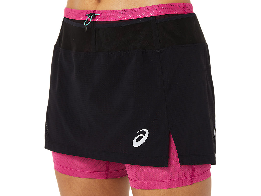 Saias Asics Fujitrail Skort Feminino Pretas Fucsia Vermelhas | 4927-VBCXA