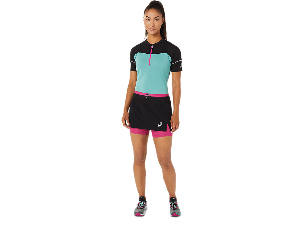 Saias Asics Fujitrail Skort Feminino Pretas Fucsia Vermelhas | 4927-VBCXA