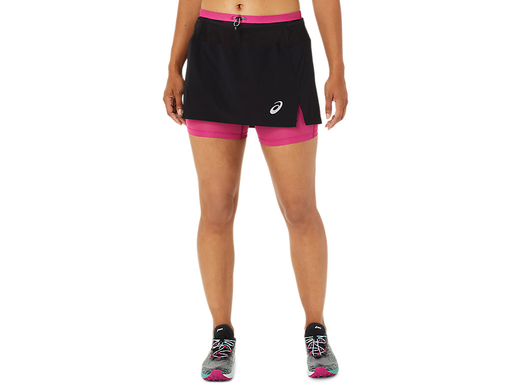 Saias Asics Fujitrail Skort Feminino Pretas Fucsia Vermelhas | 4927-VBCXA