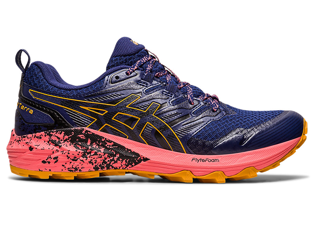 Sapatilhas Trail Running Asics Gel-Trabuco Terra Feminino Azul Anil Azuis Bege | 9567-MCEKL