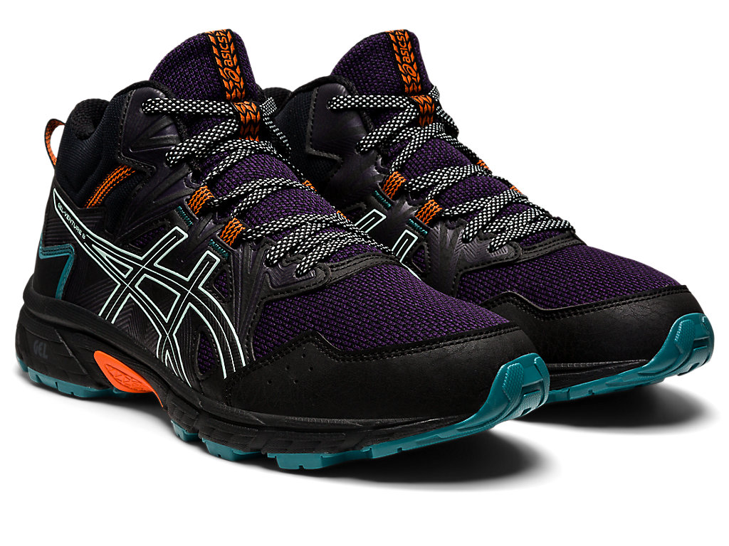 Sapatilhas Trail Running Asics Gel-Venture 8 Mt Feminino Pretas Azuis | 0283-OSGBU