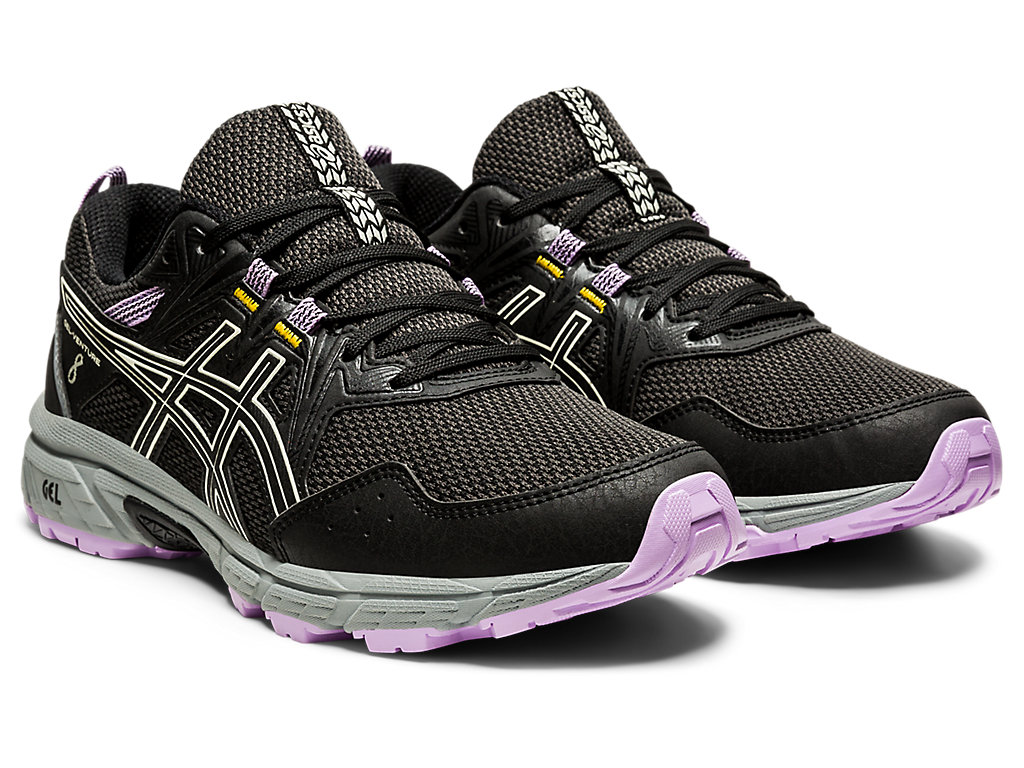 Sapatilhas Trail Running Asics Gel-Venture 8 Feminino Pretas Branco | 0832-KTNIY