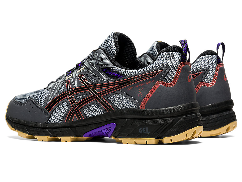 Sapatilhas Trail Running Asics Gel-Venture 8 (D) Feminino Cinzentas Vermelhas Vermelhas Escuro | 0925-YZXDE