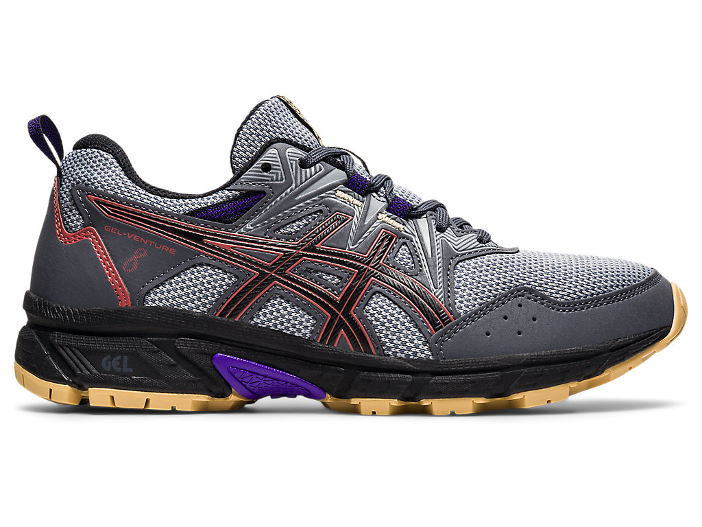 Sapatilhas Trail Running Asics Gel-Venture 8 (D) Feminino Cinzentas Vermelhas Vermelhas Escuro | 0925-YZXDE