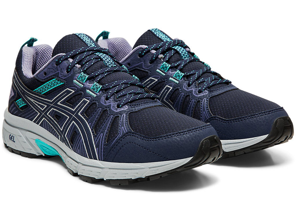 Sapatilhas Trail Running Asics Gel-Venture 7 (D) Feminino Pretas Prateadas | 2073-GIPMQ