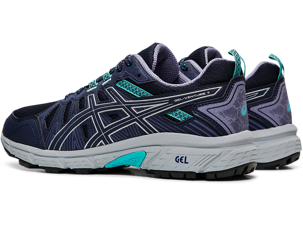 Sapatilhas Trail Running Asics Gel-Venture 7 (D) Feminino Pretas Prateadas | 2073-GIPMQ