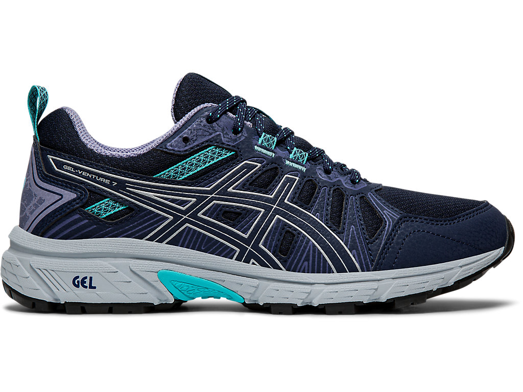 Sapatilhas Trail Running Asics Gel-Venture 7 (D) Feminino Pretas Prateadas | 2073-GIPMQ