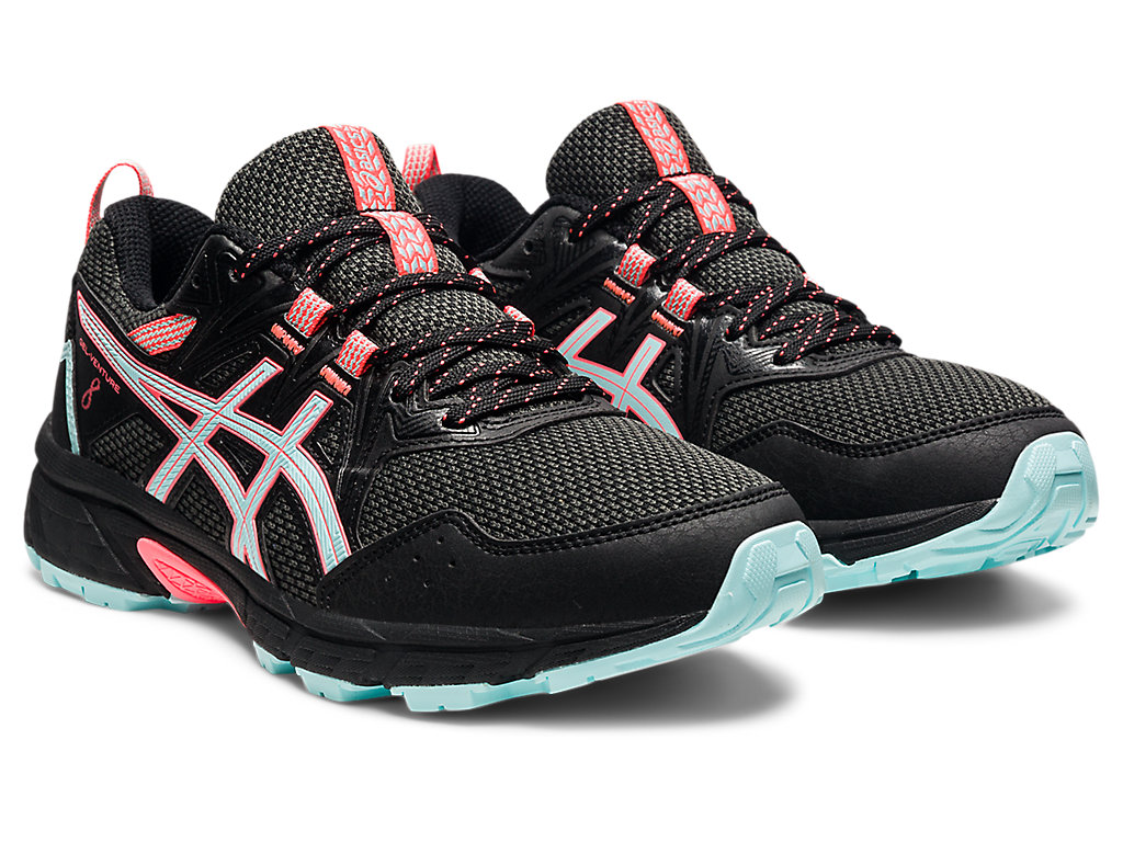 Sapatilhas Trail Running Asics Gel-Venture 8 (D) Feminino Pretas Azuis | 4876-ZHGPY