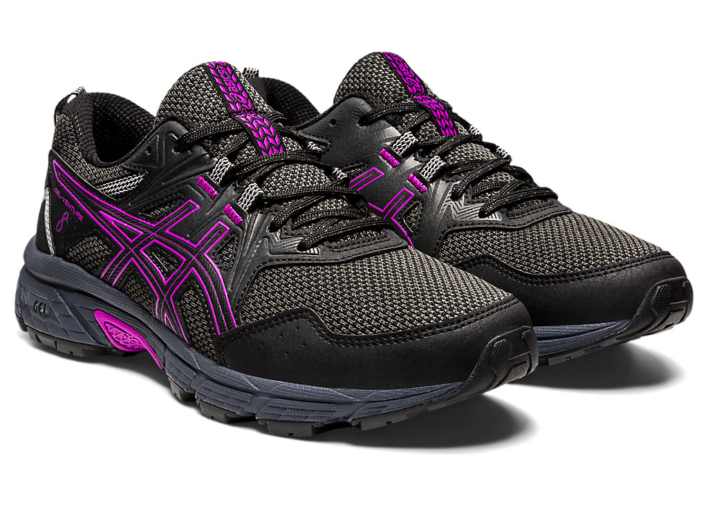 Sapatilhas Trail Running Asics Gel-Venture 8 Feminino Pretas Roxo | 5312-ARKWP