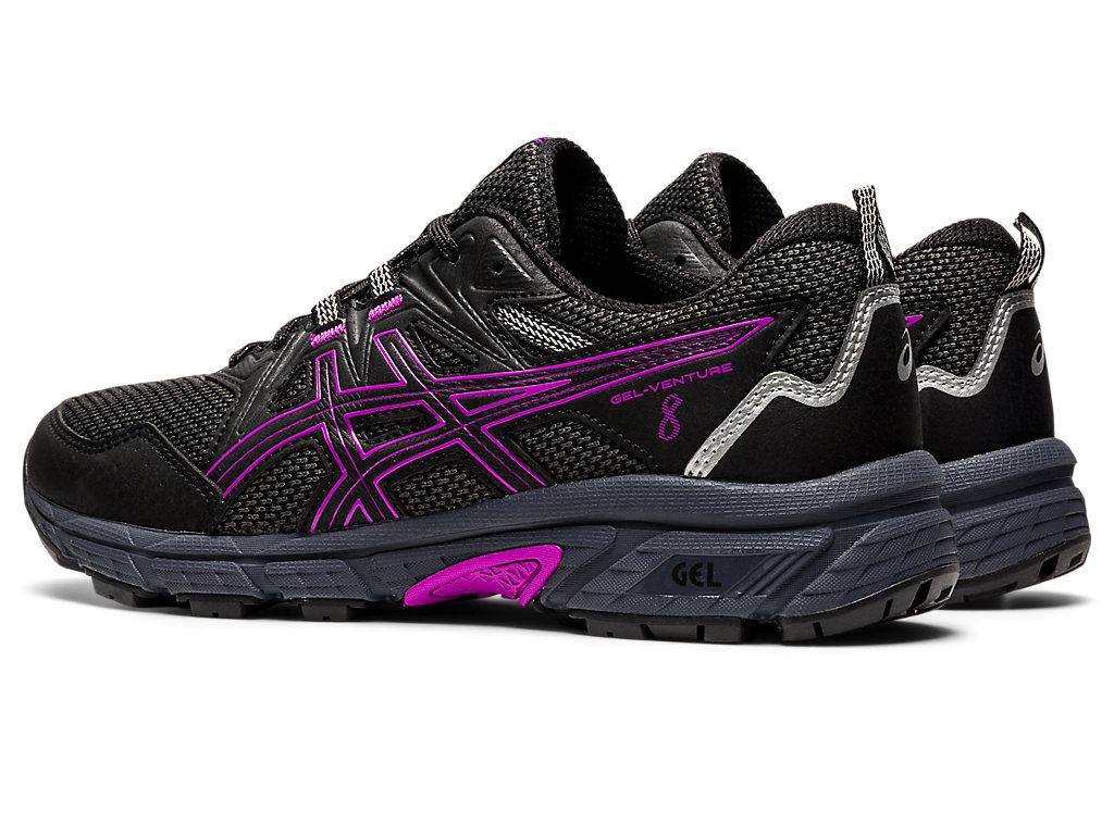 Sapatilhas Trail Running Asics Gel-Venture 8 Feminino Pretas Roxo | 5312-ARKWP