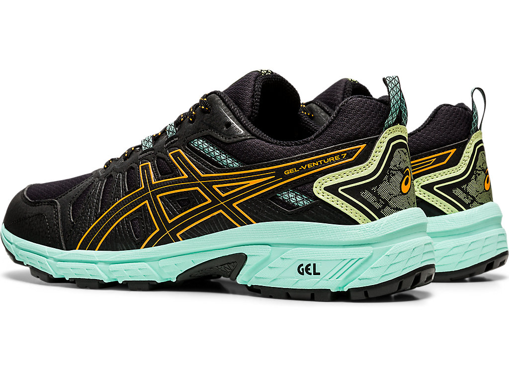 Sapatilhas Trail Running Asics Gel-Venture 7 Feminino Pretas Laranja | 8139-PMNWO