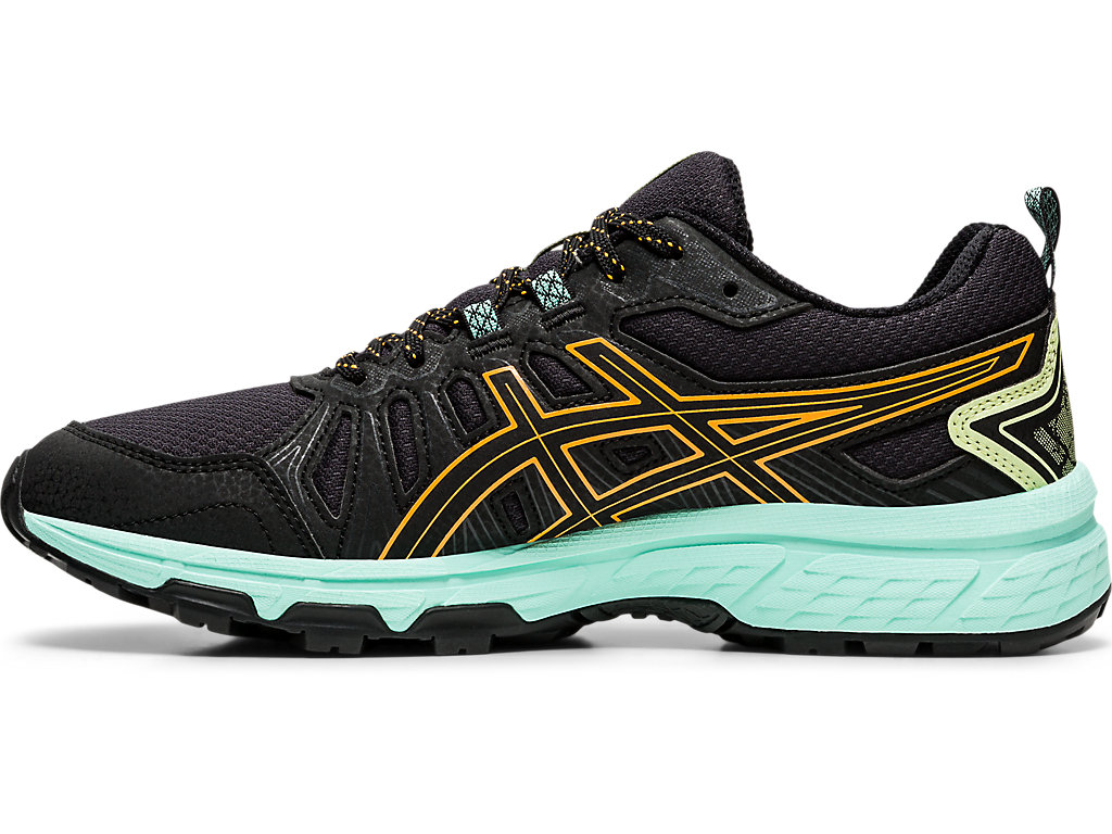 Sapatilhas Trail Running Asics Gel-Venture 7 Feminino Pretas Laranja | 8139-PMNWO