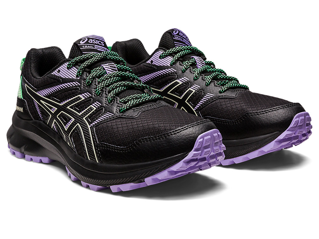 Sapatilhas Trail Running Asics Trilha Scout 2 Feminino Pretas Verdes | 0379-KQEPO