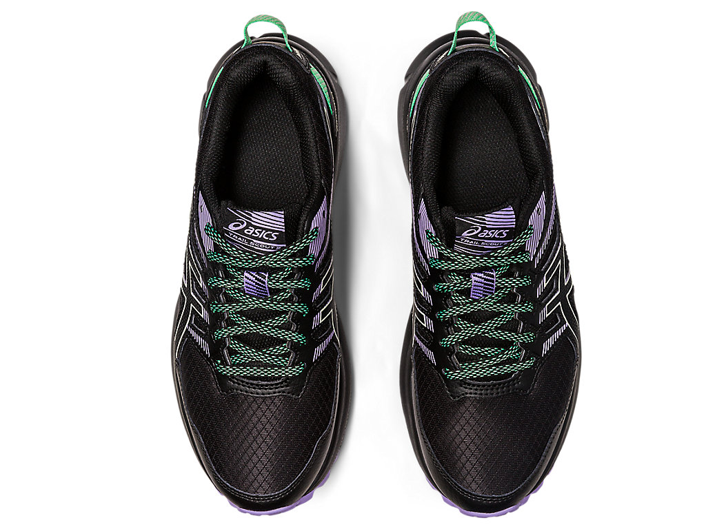 Sapatilhas Trail Running Asics Trilha Scout 2 Feminino Pretas Verdes | 0379-KQEPO