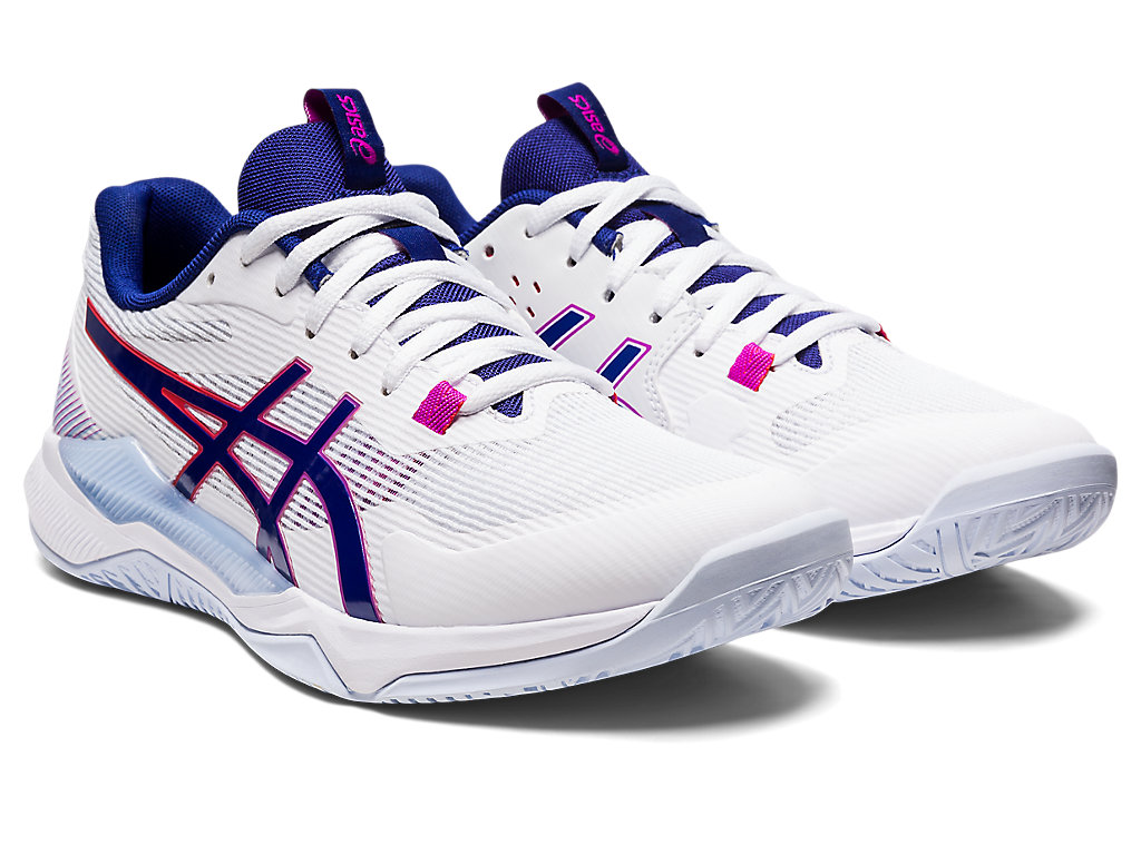 Sapatilhas Voleibol Asics Gel-Tactic Feminino Branco Azuis | 3198-FEMWL