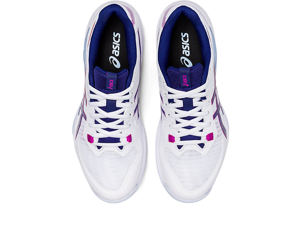 Sapatilhas Voleibol Asics Gel-Tactic Feminino Branco Azuis | 3198-FEMWL