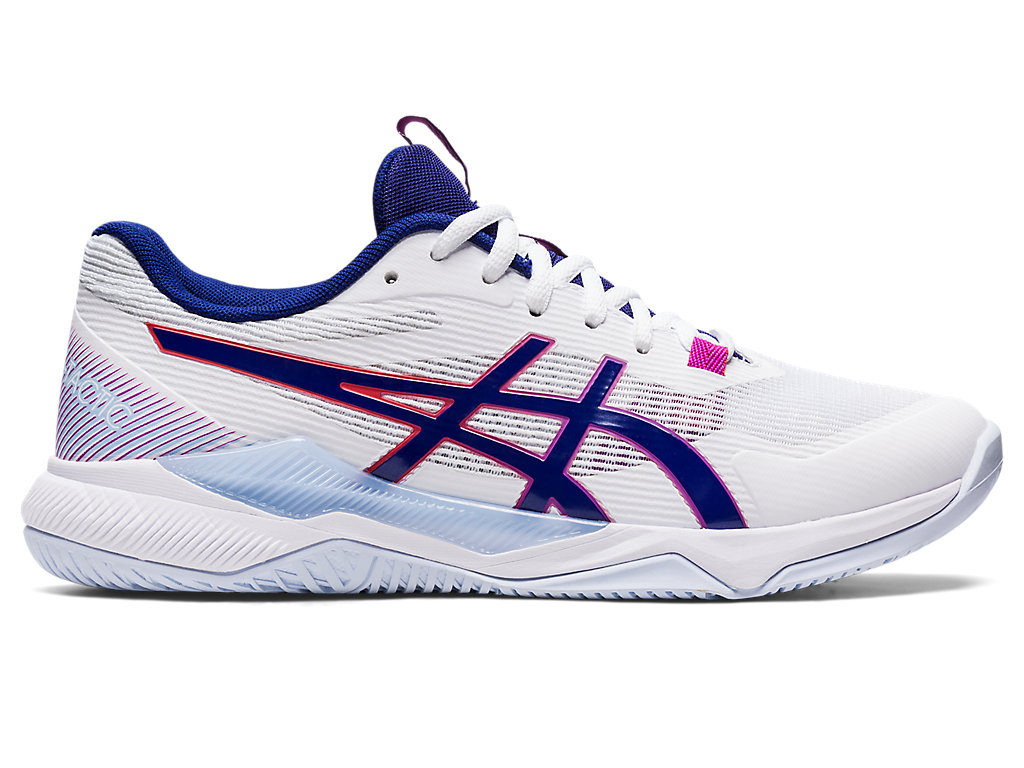 Sapatilhas Voleibol Asics Gel-Tactic Feminino Branco Azuis | 3198-FEMWL