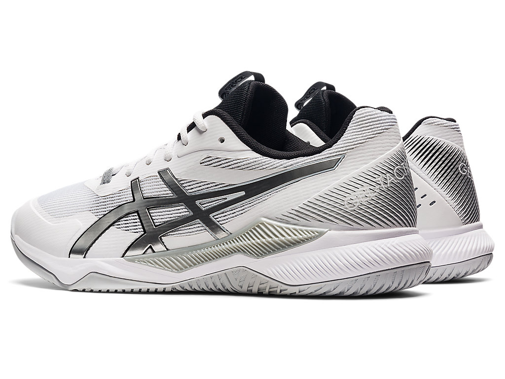 Sapatilhas Voleibol Asics Gel-Tactic Masculino Branco Prateadas | 9381-RIVUZ