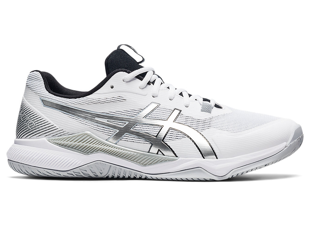 Sapatilhas Voleibol Asics Gel-Tactic Masculino Branco Prateadas | 9381-RIVUZ