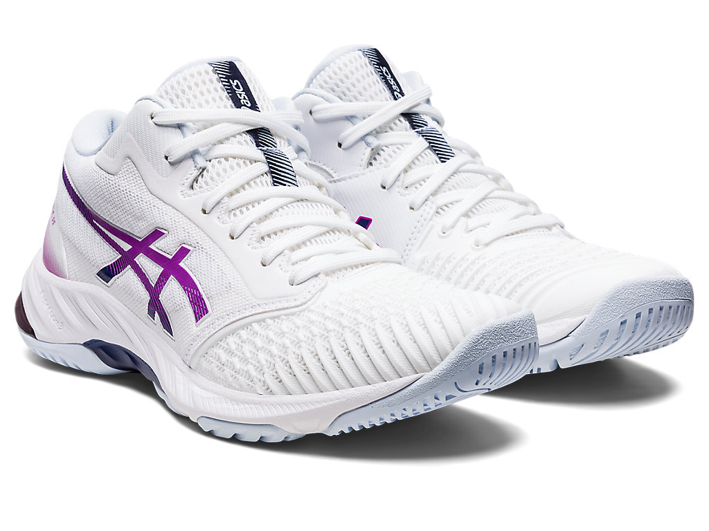 Sapatilhas Voleibol Asics Netburner Ballistic Ff Mt 3 Feminino Branco Roxo | 0623-XUDWS