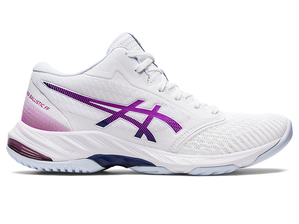 Sapatilhas Voleibol Asics Netburner Ballistic Ff Mt 3 Feminino Branco Roxo | 0623-XUDWS