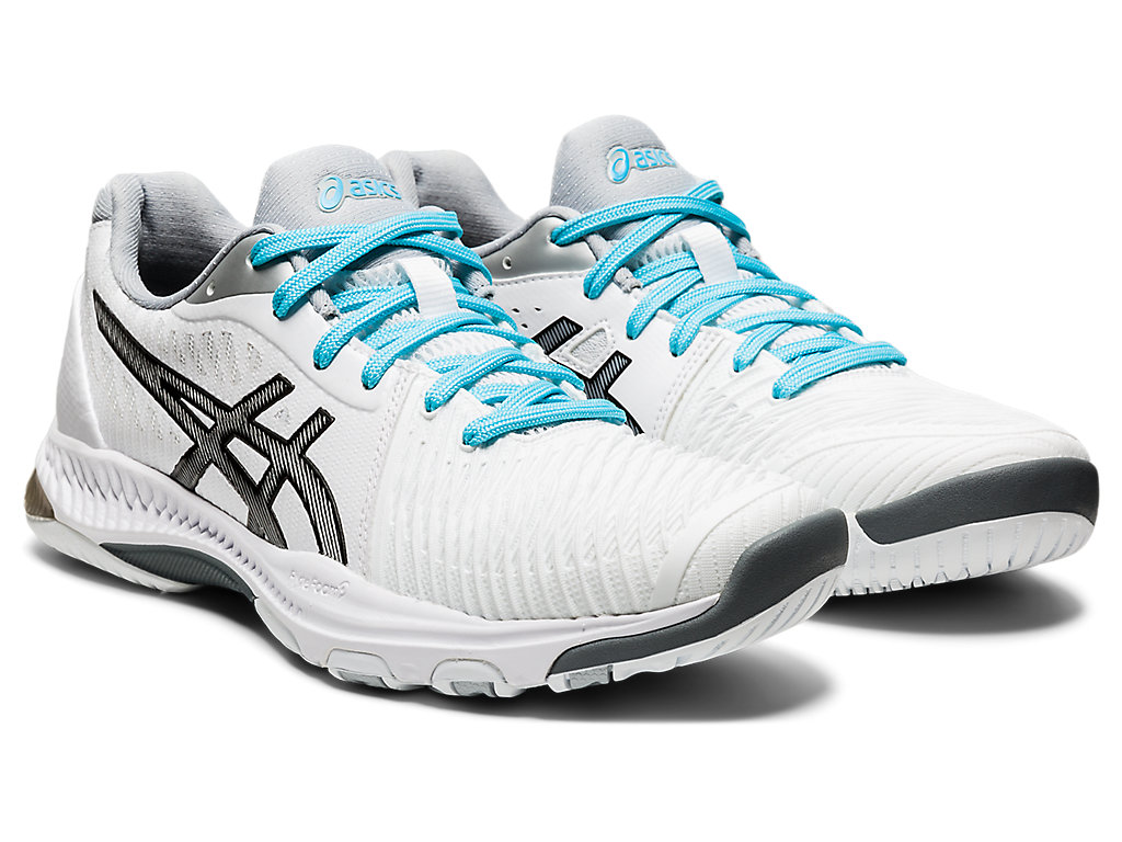 Sapatilhas Voleibol Asics Netburner Ballistic Ff 2 Feminino Branco Pretas | 0714-USIBL