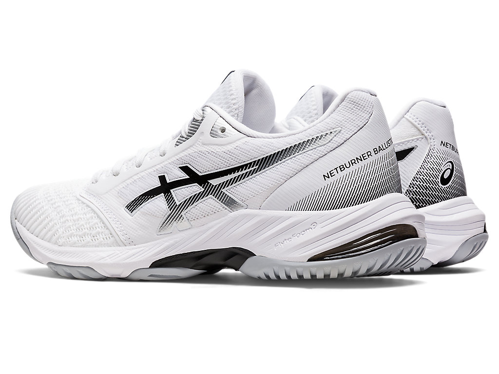 Sapatilhas Voleibol Asics Netburner Ballistic Ff 3 Feminino Branco Pretas | 3827-OBZKS