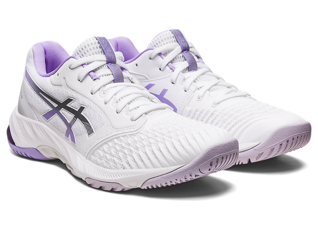 Sapatilhas Voleibol Asics Netburner Ballistic Ff 3 Feminino Branco Roxo | 8394-JEACF