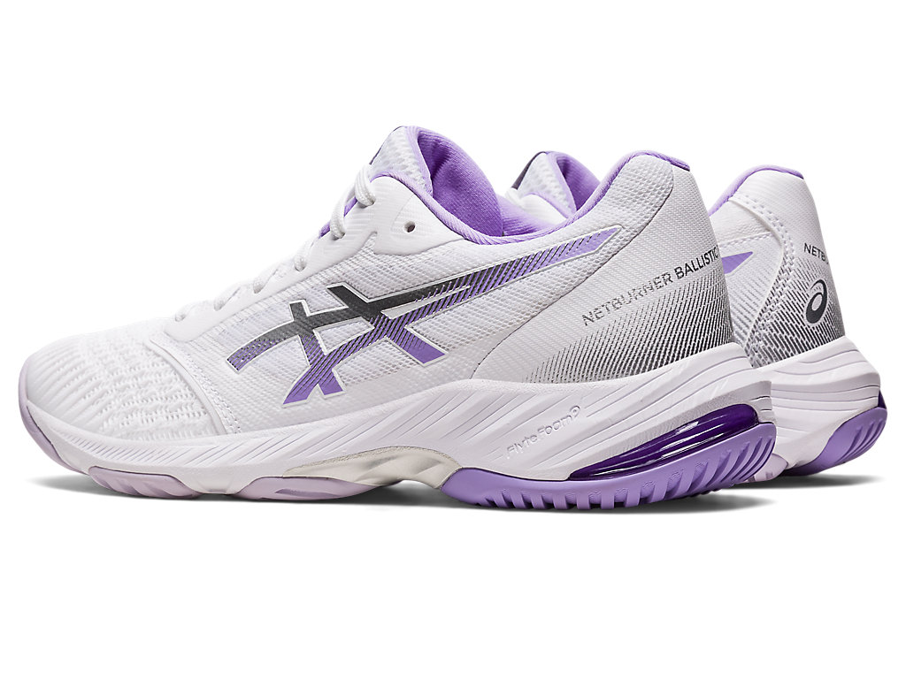 Sapatilhas Voleibol Asics Netburner Ballistic Ff 3 Feminino Branco Roxo | 8394-JEACF