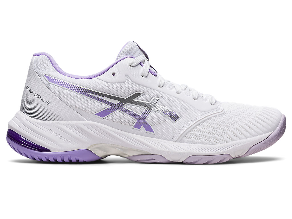 Sapatilhas Voleibol Asics Netburner Ballistic Ff 3 Feminino Branco Roxo | 8394-JEACF