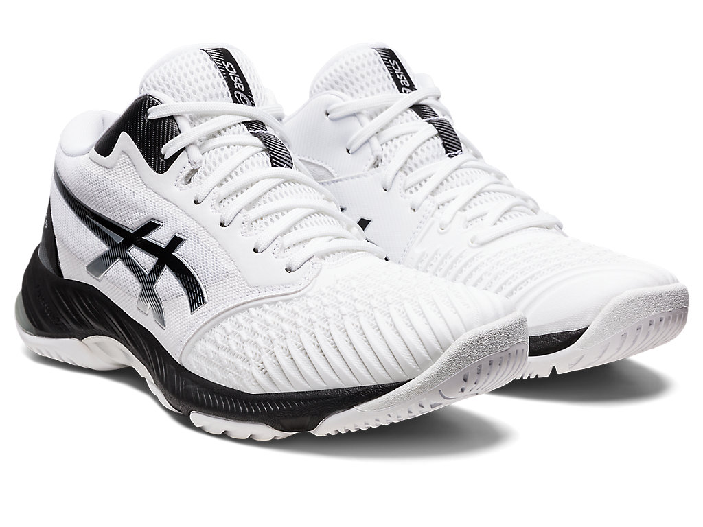 Sapatilhas Voleibol Asics Netburner Ballistic Ff Mt 3 Masculino Branco Pretas | 9387-BZHET