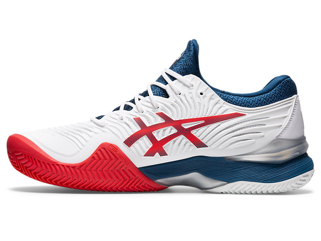 Sapatilhas de Tenis Asics Court Ff 2 Clay Masculino Branco Azuis | 7403-PQRBN