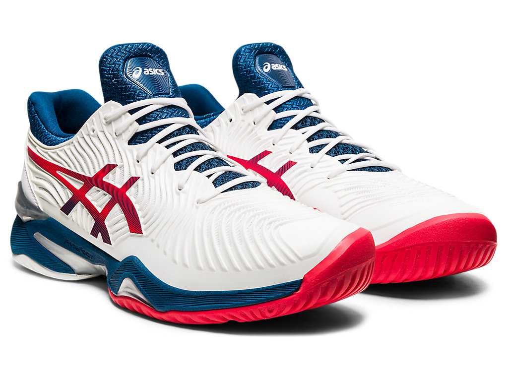 Sapatilhas de Tenis Asics Court Ff 2 Masculino Branco Azuis | 4691-GRWHD