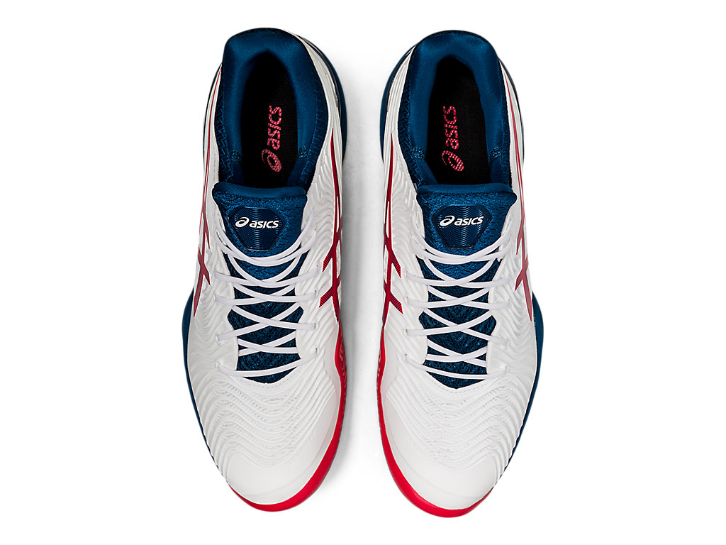 Sapatilhas de Tenis Asics Court Ff 2 Masculino Branco Azuis | 4691-GRWHD