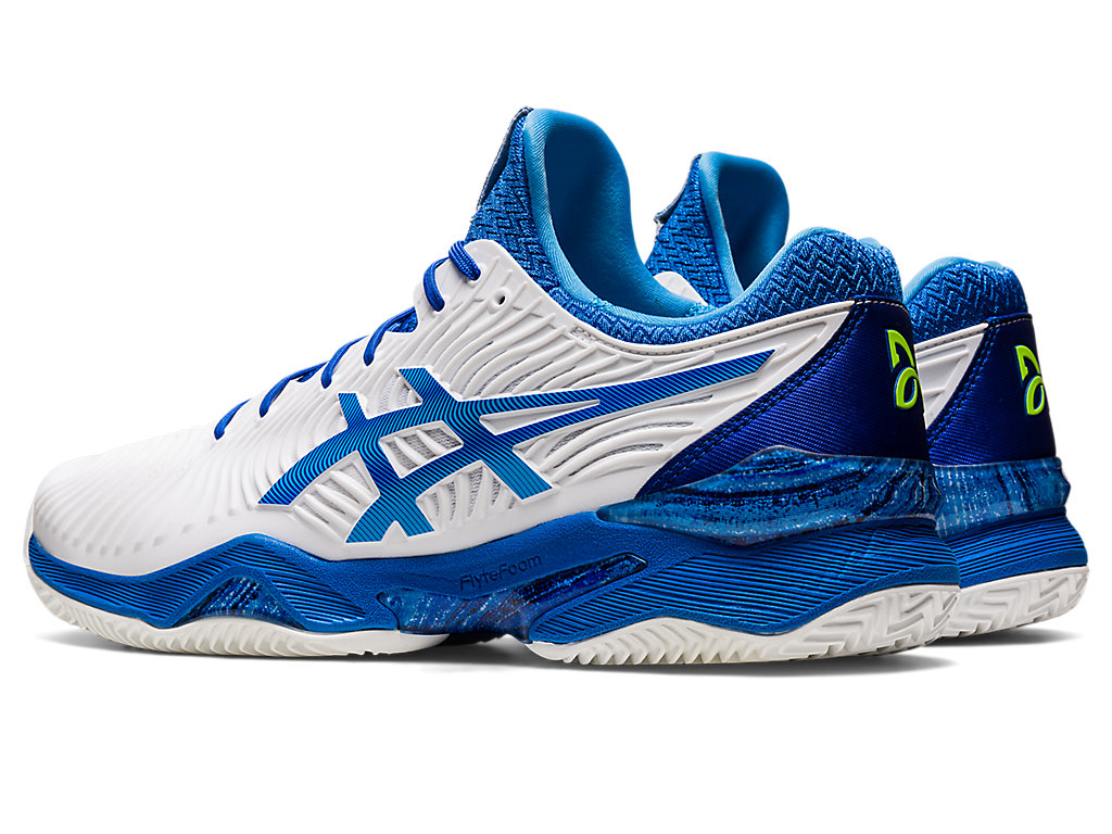 Sapatilhas de Tenis Asics Court Ff Novak Clay Masculino Branco Azuis | 3615-EPOTY