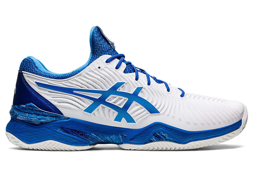 Sapatilhas de Tenis Asics Court Ff Novak Clay Masculino Branco Azuis | 3615-EPOTY