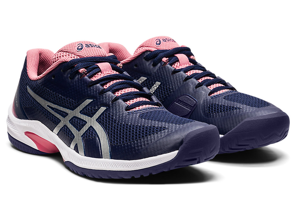 Sapatilhas de Tenis Asics Court Speed Ff Feminino Azul Marinho Prateadas | 3980-EZSNR