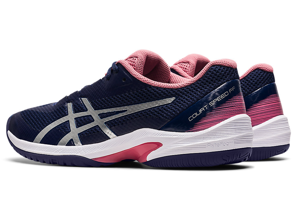 Sapatilhas de Tenis Asics Court Speed Ff Feminino Azul Marinho Prateadas | 3980-EZSNR