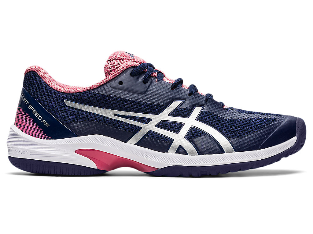 Sapatilhas de Tenis Asics Court Speed Ff Feminino Azul Marinho Prateadas | 3980-EZSNR