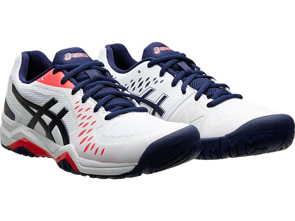 Sapatilhas de Tenis Asics Gel-Challenger 12 Feminino Branco Azul Marinho | 0584-ZVGKE